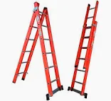 ESCADA EXTENSÍVEL TIPO TESOURA COM DEGRAU VAZADO – ALUMÍNIO 10X16 - 3,10X5,24M