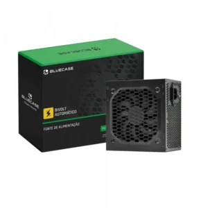 FONTE DE ALIMENTACAO ATX PS/2 600W PFC ATIVO C/CABO C/CAIXA (BLU600-PFCPS2) - BLUECASE - BIVOLT AUTO / PRETO REF 8433