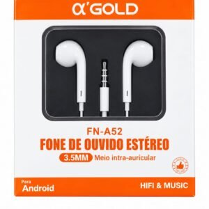 FONE DE OUVIDO ESTÉREO - A'GOLD - BRANCO - FN-A52