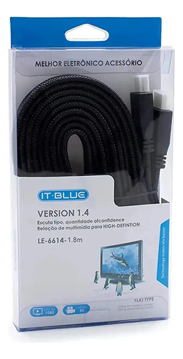 CABO HDMI LE-6614 1.4 HI-DEFINITION – SUPORTE 1080P E 3D TAMANHO:1.8M - Imagem 2