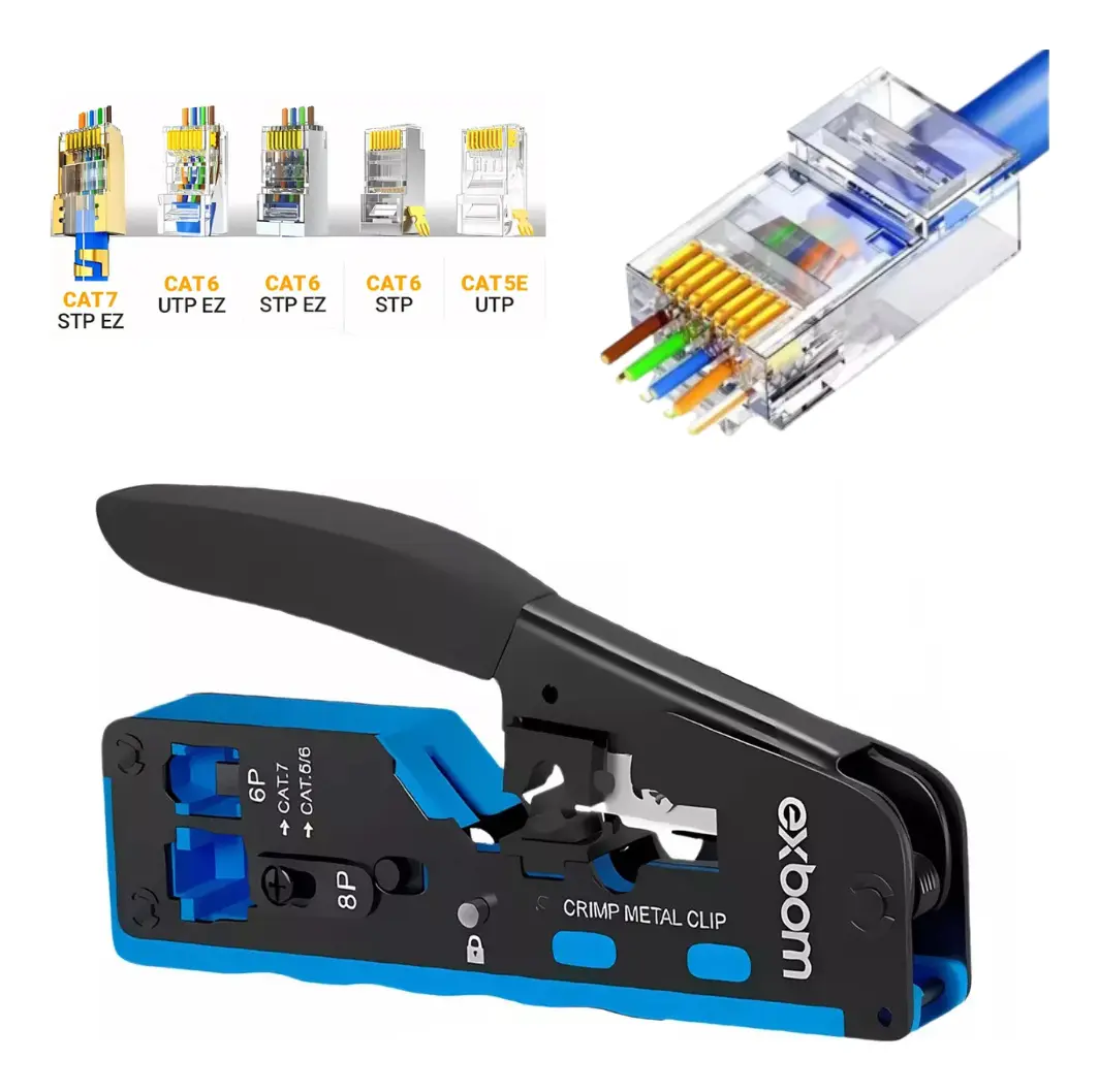 ALICATE CRIMPAR RJ45 VAZADO RJ11 CAT5 CAT6 CAT7 PROFISSIONAL - Imagem 5