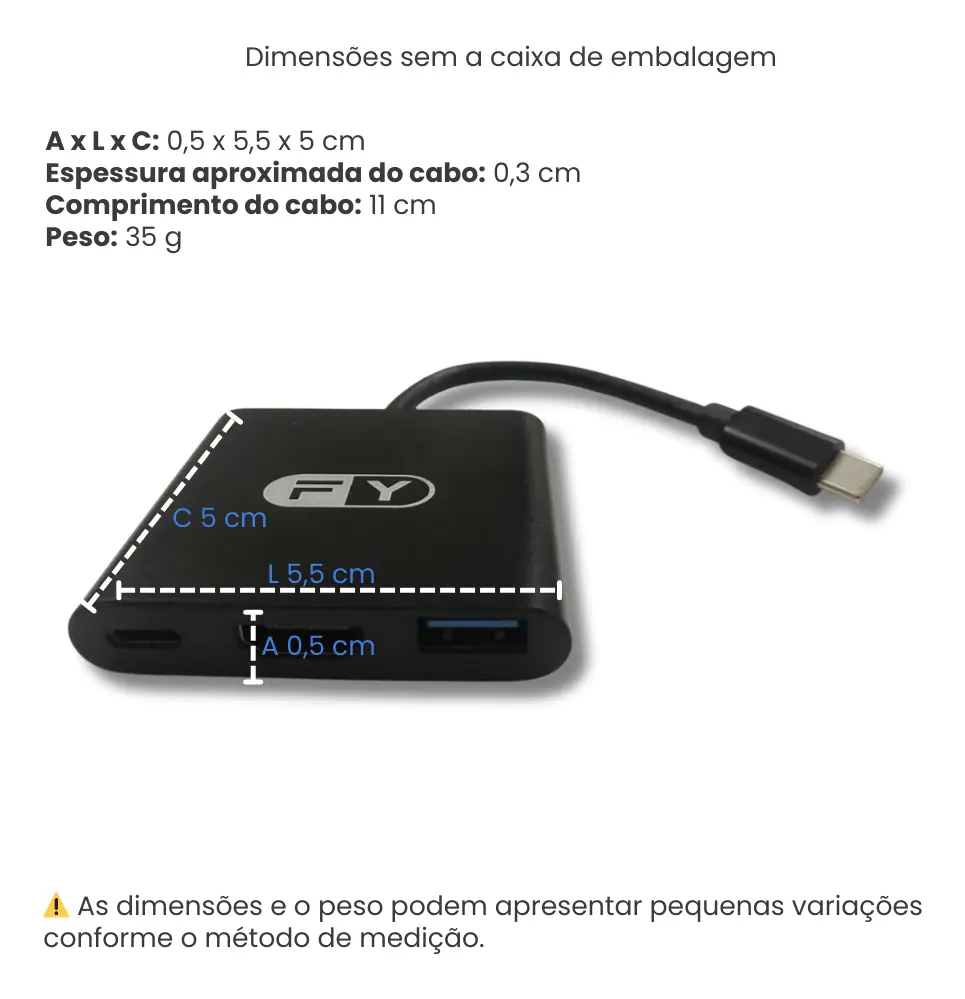 ADAPTADOR CONVERSOR USB 3.0 TIPO C PARA HDMI 4K 3 EM 1 - FY-590 - Imagem 3