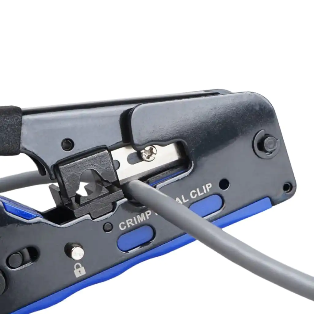 ALICATE CRIMPAR RJ45 VAZADO RJ11 CAT5 CAT6 CAT7 PROFISSIONAL - Imagem 2